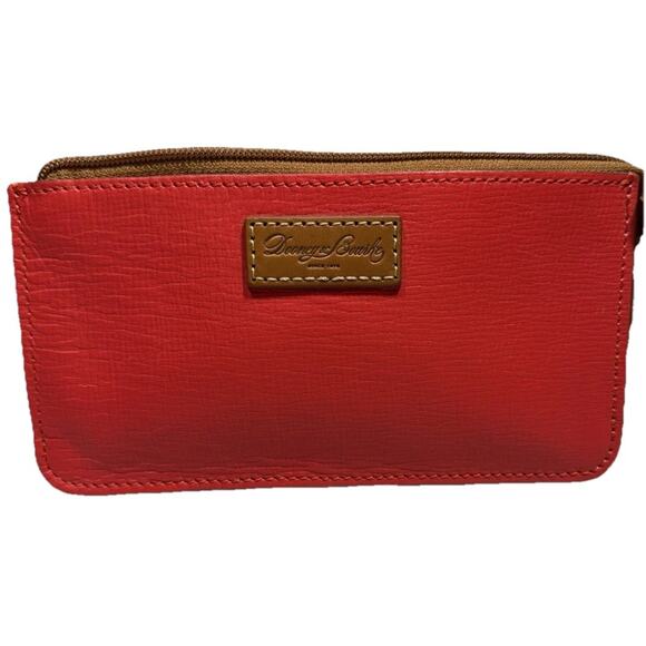 Dooney & Bourke Wallet Leather Zip Pouch Slim Compact Case Red NWOT - Picture 1 of 7